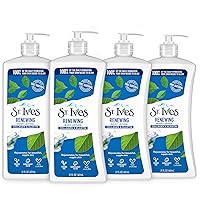 St. Ives Renewing Hand & Body Lotion for Women with Pump, Daily Moisturizer Collagen Elastin for Dry Skin, Made with 100% Natural Moisturizers, 21 fl oz, 4 Pack