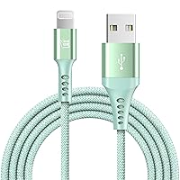 LAX Nylon Braided [Apple MFi Certified] Fast Charger iPhone Lightning Cable, iPhone Cord Compatible with iPhone 14/13 /12/11 Pro Max/XS MAX/XR/XS/X/8/7/6S/6/SE/5S/iPad, iPod & More - (4FT- Mint Green)