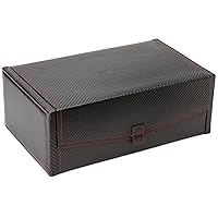 Diplomat 31-444 Carbon Fiber Ten Watch Case with Black Suede Interior and 2 Storage Compartments Watch Case