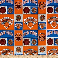 Camelot Fabrics NBA Cotton Broadcloth NY Knicks Orange Fabric By The Yard