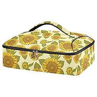 ALAZA Sunflower Seamless Insulated Casserole Carrier Lasagna Lugger Tote Casserole Cookware for Grocery, Camping, Car