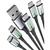 USB C Cable, INIU [5 Pack 3.1A] QC Fast Charging USB Type C Cable, Nylon(1.6+3.3+3.3+6.6+6.6ft) Phone Charger USB A to USB C Cable for Samsung Galaxy S21 S20 S10 Plus Note 10 LG Google Pixel iPhone 15
