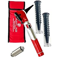 Artlab-Otoscope - Ear Otoscope with Light, Ear Infection Detector -Mini Otoscope Set Pocket Ear Scope Set for Students Nurse Children Adults Pets Home use (RED)