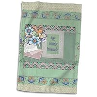 3dRose Image of Flora Administrative Professionals Day, Green - Towels (twl-378327-1)