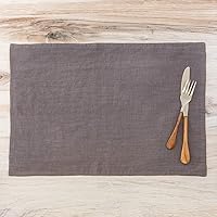 Park Hill Collection Soft Linen Placemat, 19-inch Length, Taupe