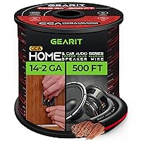 14AWG Speaker Wire, GearIT Pro Series 14 AWG Gauge Speaker Wire Cable (500 Feet / 152.4 Meters) Great Use for Home Theater Speakers and Car Speakers Black