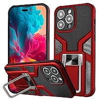 Shockproof Case Designed for iPhone 12 Mini Ring Holder Kickstand, Heavy Duty Protective Bumper Armour Phone Cover with Magnetic - Red