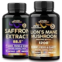 Saffron Capsules & Lions Mane Mushroom Capsules