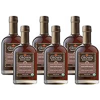Crown Maple Very Dark Color, Strong Taste Certified Organic Maple Syrup, Pancakes, Basting Glazes, Sauces, Mustards, Coffee, 25 Fl Oz (Pack of 6)