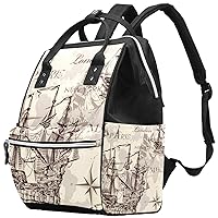Sail Boat World Adventure Diaper Bag Travel Mom Bags Nappy Backpack Large Capacity for Baby Care
