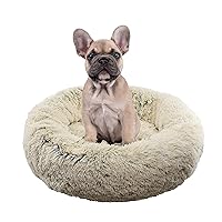 Fluffy Luxe Pet Bed, Calming Donut Cuddler – Machine Washable, Waterproof Base, Anti-Slip (for Small Dogs and Cats up to 25lbs)