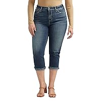 Silver Jeans Co. Women's Plus Size Avery High Rise Curvy Fit Capri Jeans