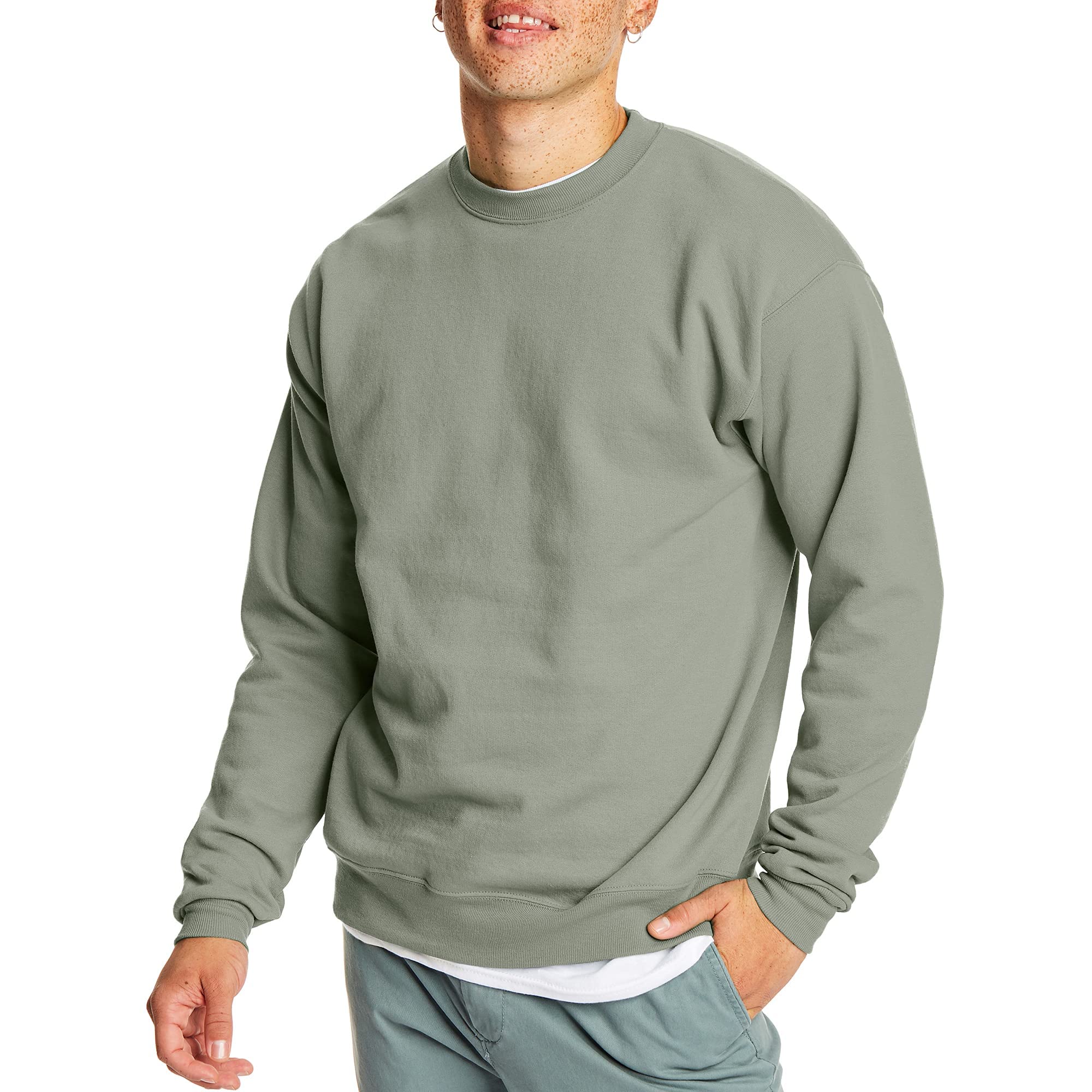 Hanes Men's Ecosmart Fleece Sweatshirt, Cotton-blend Pullover, Crewneck Sweatshirt for Men (1 Or 2 Pack)