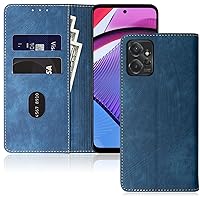 Motorola Moto g Power 5g 2023 Flip Wallet case Moto G 5G 2023 Folio Wallet Case RFID Blocking Phone Cover (Blue)