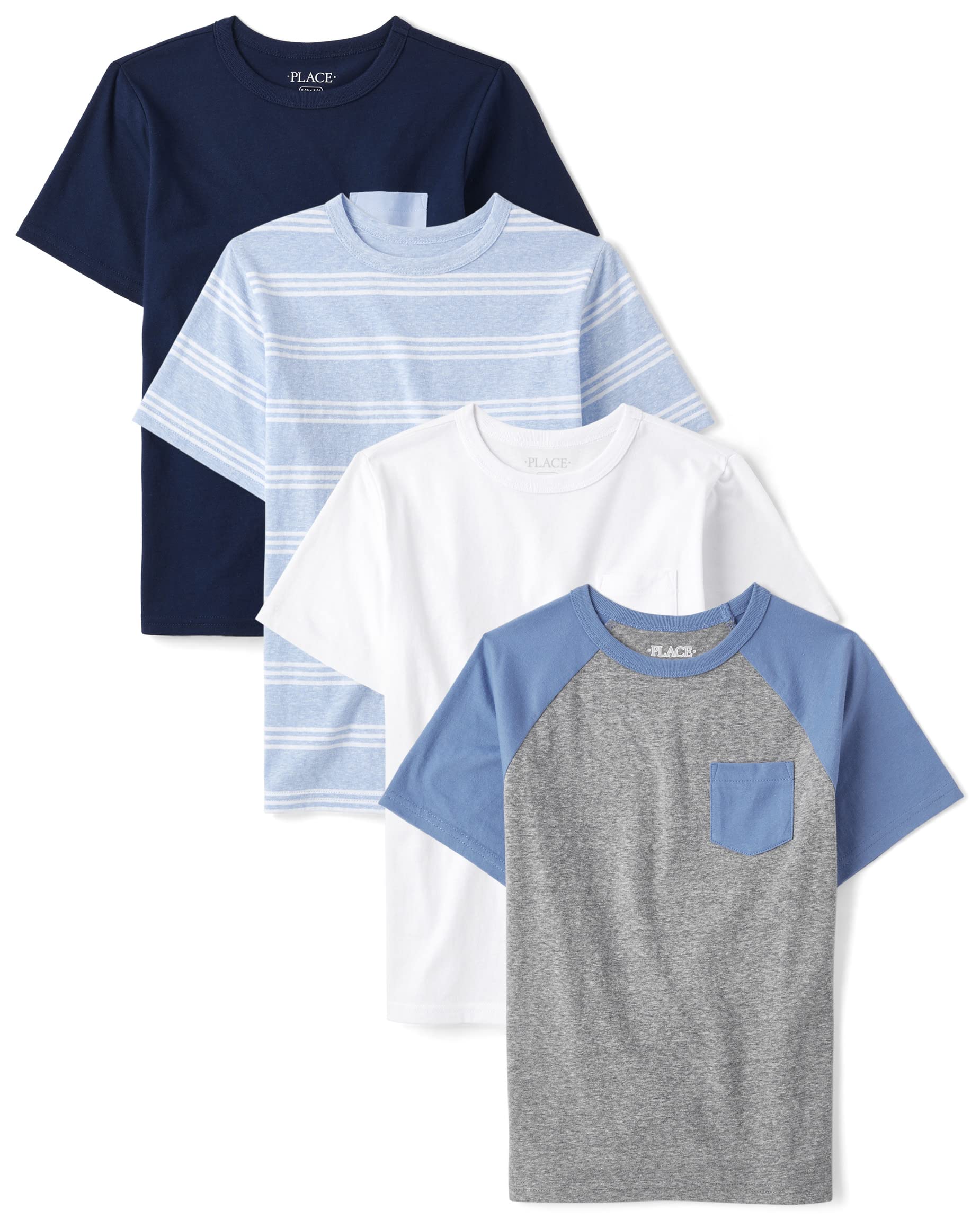 The Children's Place Boys' Short Sleeve Layering Tee 4-Pack