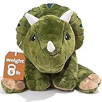 5 lb Weighted Green Dinosaur Stuffed Animal - Large, Cute Plush Toy Dino for Gentle Embrace and Peaceful Times, Huggable Companion for Kids & Adults, Ideal Heavy Plushie for All Ages