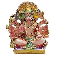 SSR-PANCHMUKHI Hanuman JI with Decoration Decorative Showpiece (Polyresin, Marble)-1PC
