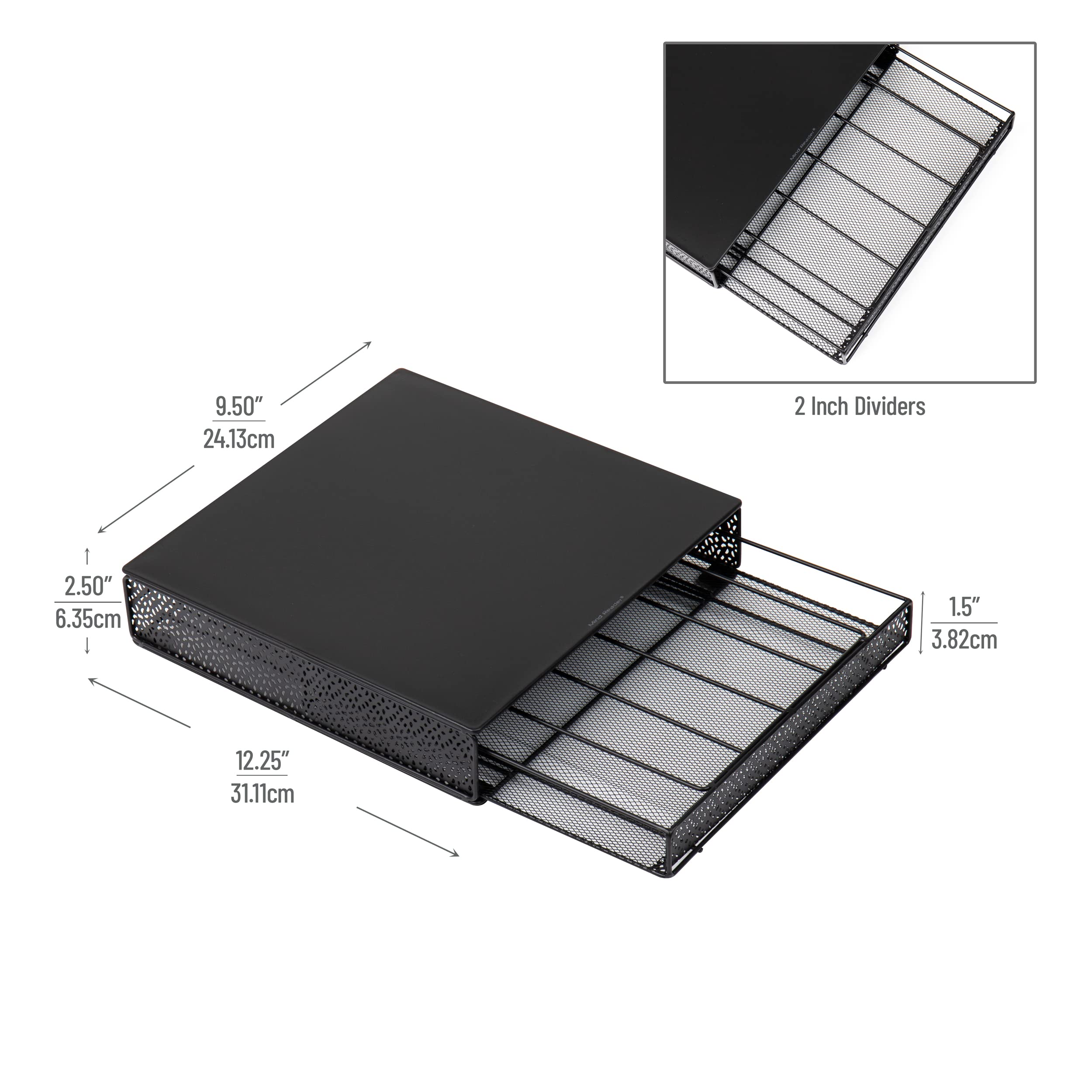 Mind Reader Storage Drawer Holder, 36 Capacity Coffee Pods, Black