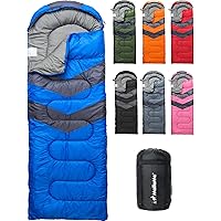 Sleeping Bags for Adults Cold Weather & Warm - Backpacking Camping Sleeping Bag for Kids 10-12, Girls, Boys - Lightweight Compact Camping Gear Must Haves Hiking Essentials Sleep Accessories