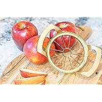 Apple Slicer and Corer |XL Matte Gold Apple Cutter Slicer | Apple Slices 12 Slices|Apple Corer and Slicer | Apple Cutter Stainless Steel Slicer| Gold Kitchen Utensils|Fruit Cutter|Apple Cutter Slicer