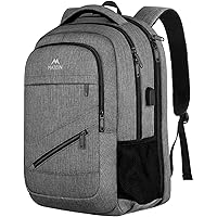 MATEIN Laptop Backpack 15.6 Inch, Carry On Backpack for Women Men Airline Approved, Weekender Bag with Laptop Compartment TSA Approved, Water Resistant Work Backpack, Grey