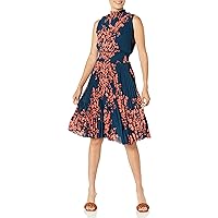 Nanette Nanette Lepore Women's Smocked High Neck Pleated Dress