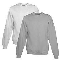 Hanes Men's EcoSmart Fleece Sweatshirt, 1 Ash/1 Light Steel, (Pack of 2)