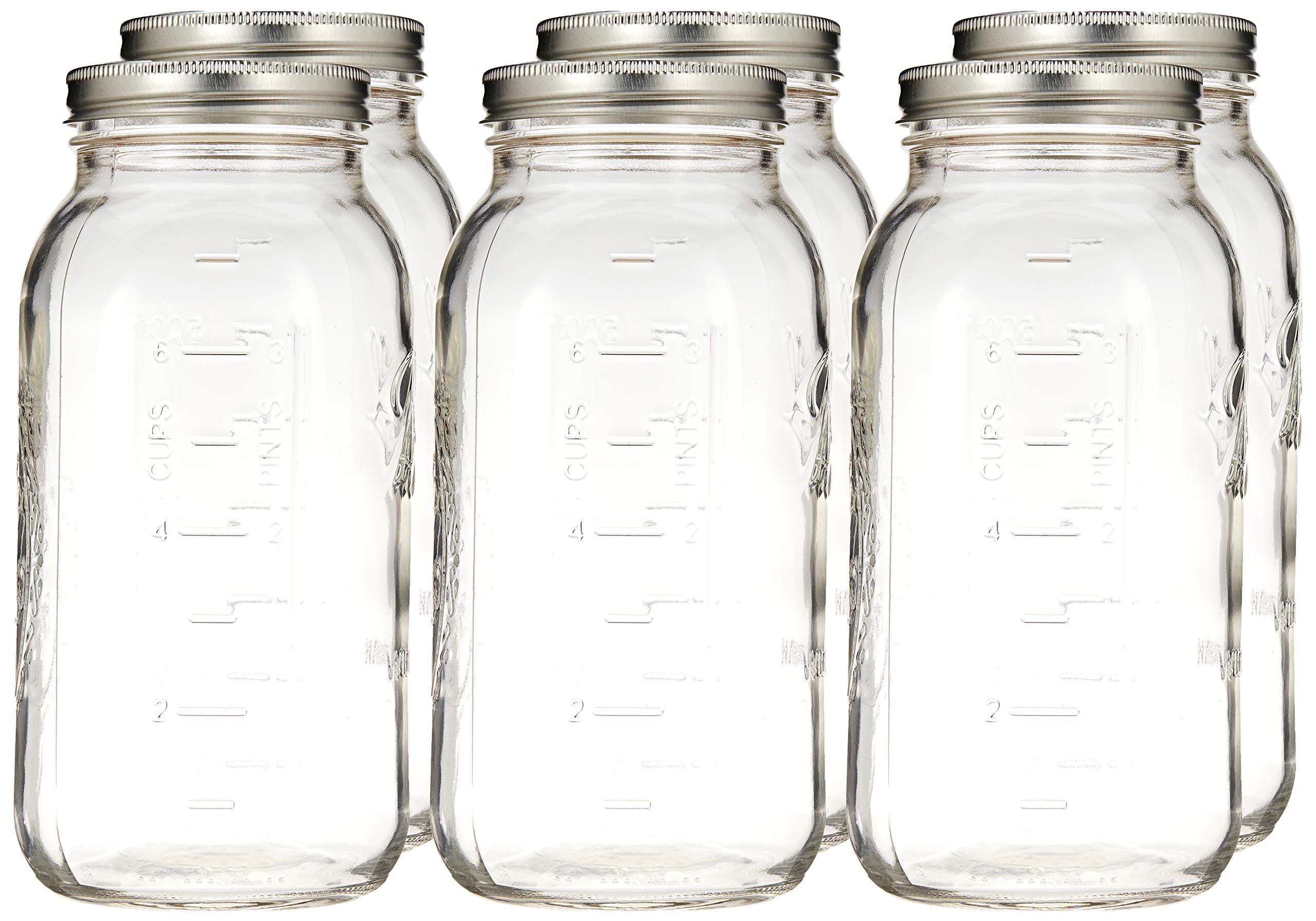 Ball Wide Mouth Half Gallon 64 Oz Jars with Lids and Bands, Set of 6