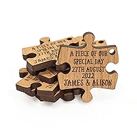 Personalized wedding favor tags puzzle jigsaw shaped | Wedding favors wooden | wedding decor for rustic wedding | puzzle favors personalized favor for favor box