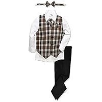 Boys Formal Plaid Dresswear Vest Set