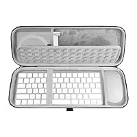 Geekria Hard Case Compatible with APPL Magic Keyboard + Magic Mouse Wireless Keyboard and Mouse Combo (Light Grey)