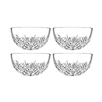 Godinger Bowl Set - Crystal Mini Prep Bowls, Dip, Dessert, Bar Snack Dish Bowls - 5oz, Set of 4