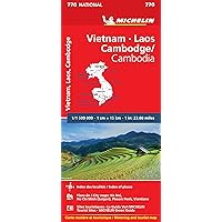 Michelin Vietnam Laos Cambodia Map 770: Road and Tourist Map