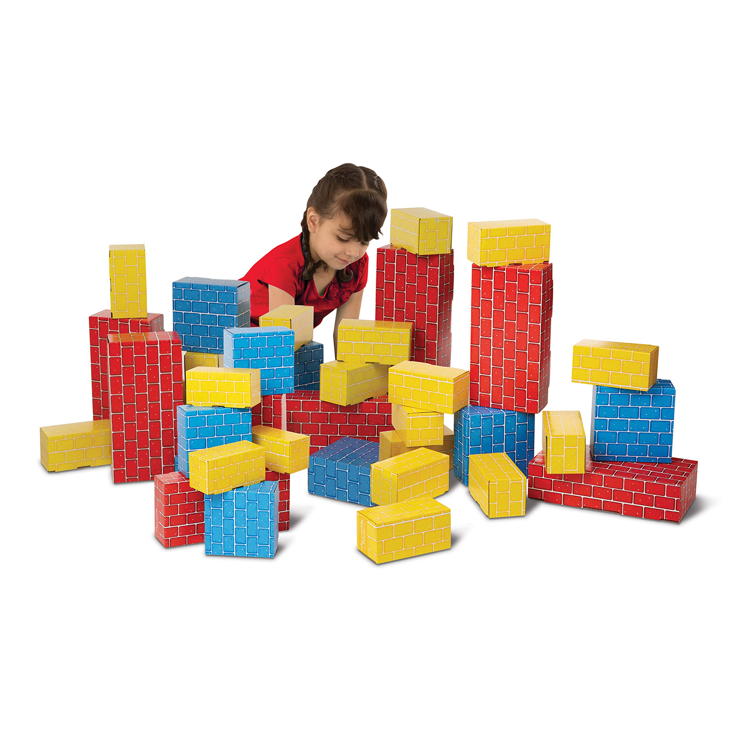 Melissa & Doug Jumbo Extra-Thick Cardboard Building Blocks - 40 Blocks in 3 Sizes