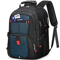 Travel Laptop Backpack 17 Inch Extra Large Laptop Backpack Waterproof TSA Travel Backpack Anti Theft College Business Work Bag with USB Charging Port 17.3 Computer Backpack Bookbag Men Women Blue 45L