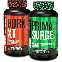 Jacked Factory Fat Burner & Testosterone Booster Stack for Men - Burn-XT Thermogenic Fat Burner & PRIMASURGE Testosterone Booster for Men