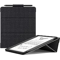 Ayotu Trifold Stand Case for Kindle Scribe (2022 Released) - Premium Sturdy Fabric Cover with Pen Holder, Auto Sleep/Wake, Only for 10.2 inch Kindle Scribe, Black