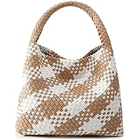 Fashion Woven Purse for Women Top-handle Shoulder Bag Soft Summer Hobo Tote Bag