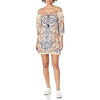 Angie Women's One Size Cold Shoulder Dress with Crochet Details