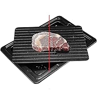 Defrosting Tray | Thawing Plate for Fast Defrosting of Frozen Foods | Premium Quality Defrost Trays |Non- Stick Defrosting Mat with Drip Tray and Silicone Sponge|Black QQLONG (Size : A)