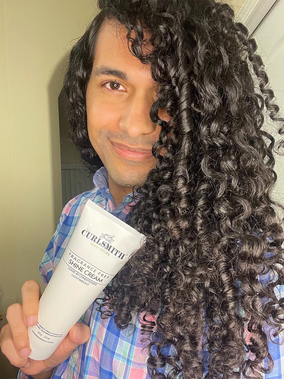 CURLSMITH - Shine Cream, Leave-In Conditioner, Moisturising, Sensitive, Fragrance Free for All Curl and Hair Types, Vegan (8 fl oz)