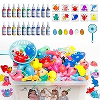 20 Colors New Magic Water ELF Toy Kit,Including 10 Colors Magic Gel,10 Colors Sparkling Magic Gel,10 Sea Creatures Molds,6 Dinosaur Eggs,Water Spirt DIY Kit,Arts&Crafts STEM Birthday Gifts