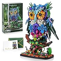 Sillbird Owl Animal Flowers Building Toy Set, MOC Floral Collectible Model for Home Decor or Office Art, Mother's Day Birthday Creative Gifts for Adults or Teens Kids 8+, New 2024 (1193 Pieces)