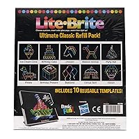 Lite Brite Ultimate Classic Refill Pack - Celebration Theme - 10 Reusable Templates - Amazon Exclusive, Black