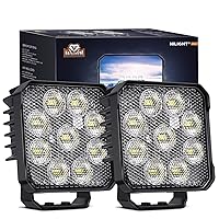 Nilight 2PCS 4Inch Led Pods Square 3370LM Built-in EMC Work Light 90° Flood Beam Angle for Offroad Lights Side Light Rear Back-Up Light for Tractor Truck Motorcycle Boat ATV UTV, 5 Years Warranty