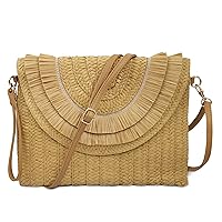 Straw Clutch Purse Women Crossbody Bag Summer Beach Shoulder Bags Envelope Wallet Handbags