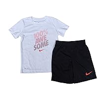 NIKE Toddler Boys 2pc Athletic Shirt and Shorts Set (Black, 6)