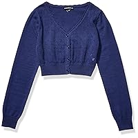 My Michelle Big Girls' Heart Pointelle Long-Sleeve Cardigan Sweater