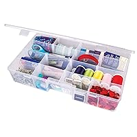 ArtBin 6980AG XL Solutions Box with Dividers, Art & Craft Organizer, [1] Plastic Storage Case, Clear