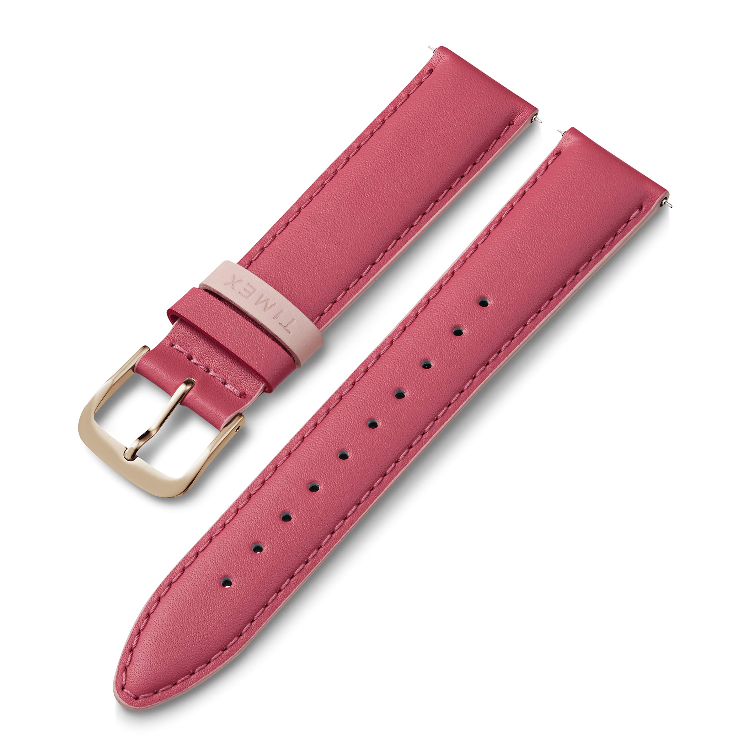 Timex 20mm Genuine Leather Strap – Gray with Rose Gold-Tone Buckle
